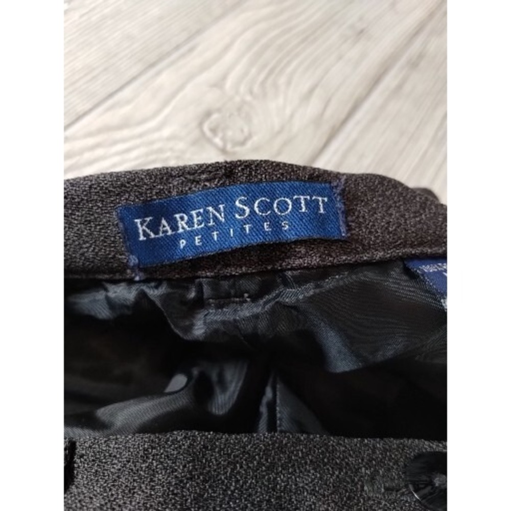 Karen Scott Petites Size 10P RN 13711 Gray Women's Slacks‎ Polyester Pockets - Picture 3 of 6